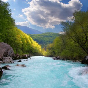L’Isonzo-Soča a monte di Kobarid-Caporetto.