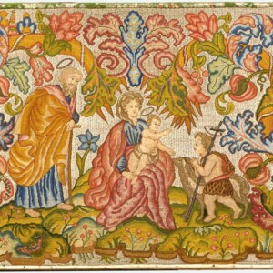 Manifattura del monastero di Sant’Orsola, Paliotto con rappresentazione della Sacra Famiglia, inizi del XVIII secolo.